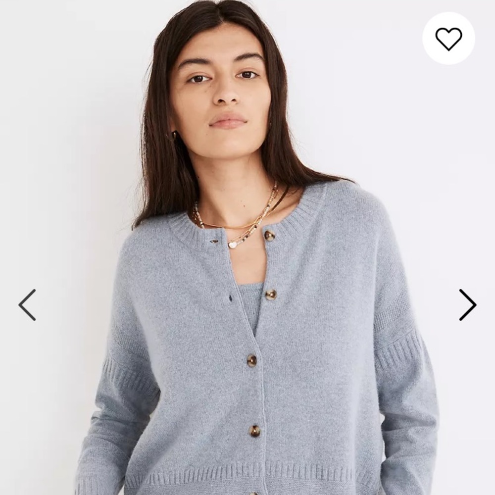 Madewell light blue wool cardigan size Small